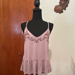 American Eagle Outfitters Purple Camisole with Embellished Peplum Style
